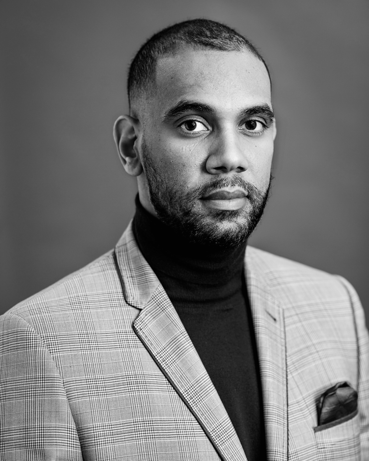 Black-and-white portrait of Floris Chaumat